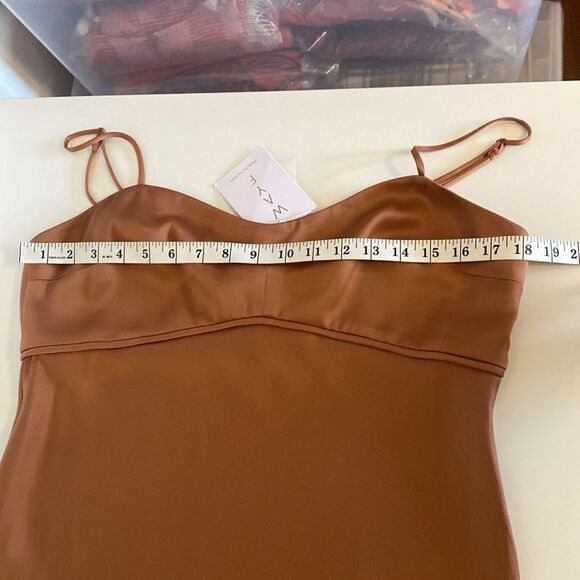 WAYF Cami Slip Midi Dress in Brown Size Large NWT - Picture 11 of 13